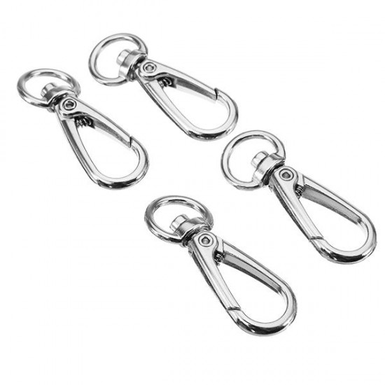 10Pcs 45mm Silver Zinc Alloy Oval Swivel Spring Snap Hook Trigger Clip with 11mm Round Ring