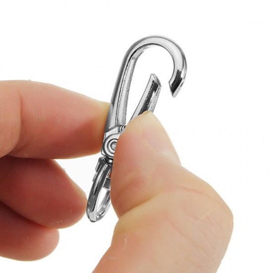 10Pcs 45mm Silver Zinc Alloy Oval Swivel Spring Snap Hook Trigger Clip with 11mm Round Ring