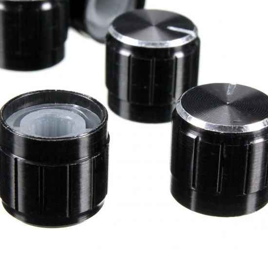 10Pcs Black Volume Control Knob For 6mm Knurled Shaft Potentiometer Rotary Knobs