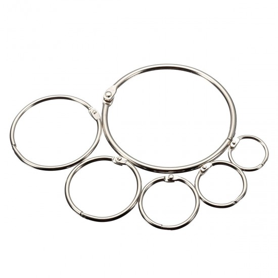 10Pcs Book Binder Hinged Rings Metal Loose Leaf Keychain for Album Scrapbook