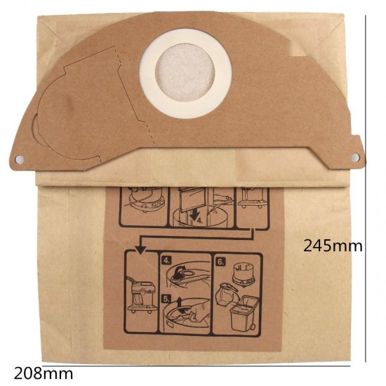 10Pcs Dust Vacuum Cleaner Paper Bag For Karcher A2024PT A2054 A2064PT WD2.200