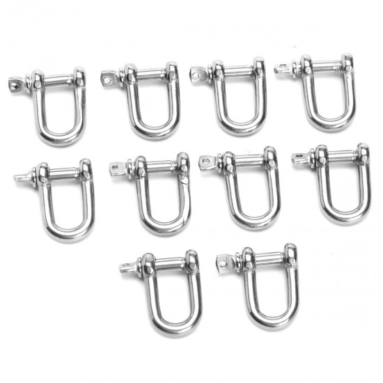 10Pcs Stainless Steel 316 D Ring Anchor Shackle Screw Pin for Paracord Bracelets