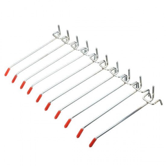 10Pcs Stainless Steel Wall Display Hooks for Coat Shop Slatwall Panel 10 x 150MM