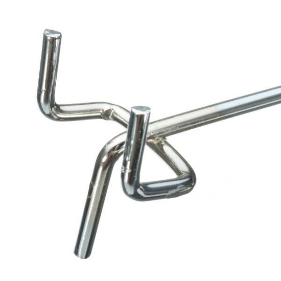 10Pcs Stainless Steel Wall Display Hooks for Coat Shop Slatwall Panel 10 x 150MM