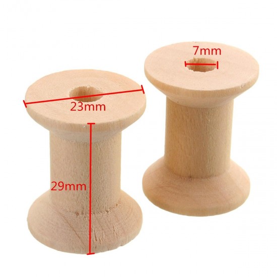 10Pcs Vintage Style Wooden Bobbins Spools Reels For Sewing Ribbons Twine Crafts