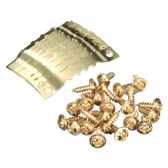 10pcs Gold Sawtooth Hangers Hooks with Screws For Photo Paingting