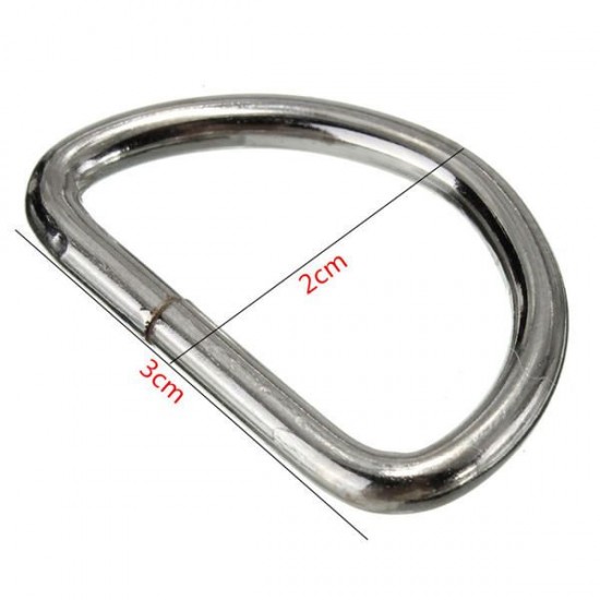 10pcs Metal Silver D Rings Chrome For Webbing Strapping Craft Belt Purse Bags