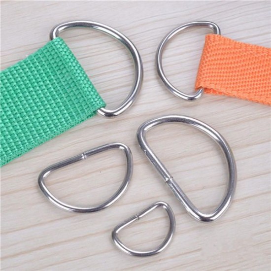 10pcs Metal Silver D Rings Chrome For Webbing Strapping Craft Belt Purse Bags