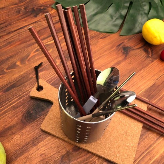 10x12.5cm Stainless Steel Chopsticks Organizer Drain Basket Rack Kitchen Tableware Storage Holder