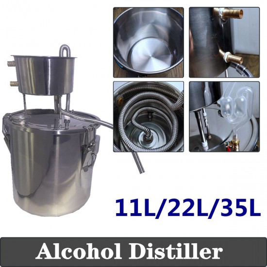 11/22/35L Alcohol Distiller Making Still Boiler Stainless Steel Copper Home Brew