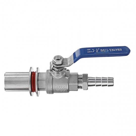 1/2'' Stainless Weldless Ball Valve Barb Fitting Kettle Pot Hardware