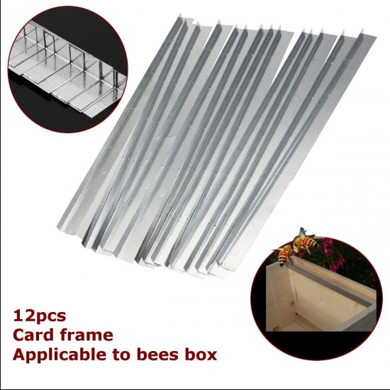 12Pcs Galvanized Steel Bee Hive Beekeeping Brood Box Card Frame Runners 15 Inch Beekeeping Frame