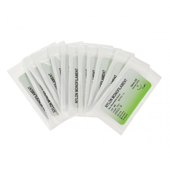 12Pcs/Set Nylon Monofilament Medical Thread w/ Needle Suture Training Practice Student Training