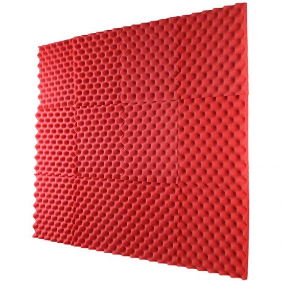 12pcs Studio Acoustic Foam Sound Absorbtion Proofing Panels Tiles Wedge 30X30CM