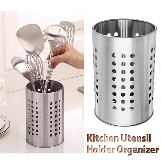 12x18cm Stainless Steel Chopsticks Organizer Drain Basket Rack Kitchen Tableware Storage Holder