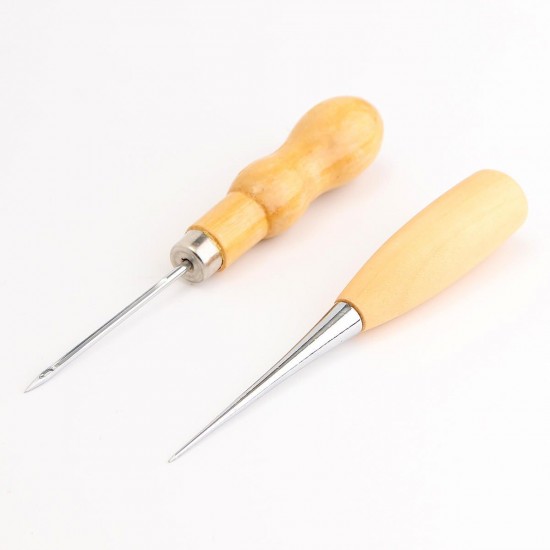 14 Pcs Leather Craft Tool Set Handmade DIY Tools Kit Hand Stitching Sewing Thread Awl Thimble