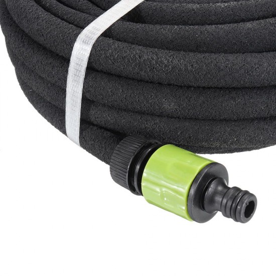 15m Black Porous Watering Soaker Hose Flexible Watering Tubing Pipe Garden Drip Irrigation