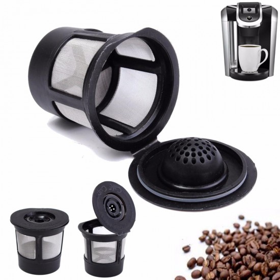 1Pcs Stainless Mesh Black Reusable Single Cup Keurig Solo Filter Pod K-Cup Coffee