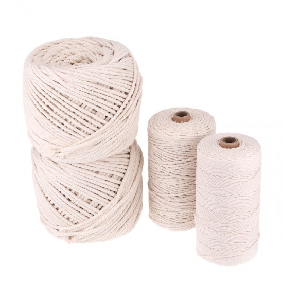 2-5mm Cotton String Twisted Cord Crafting Macrame Rope Decor Hand Braided Wire