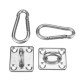 2 Sets Of Suspended Ceiling Wall Mount U-Shaped Hooks Stainless Steel Heavy Duty