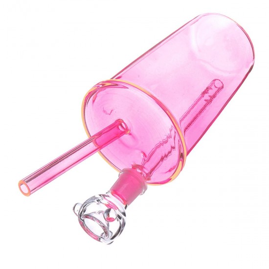 205mm/8.07'' Water Glass Pipe Straw Bottle Glassware Clear Pink