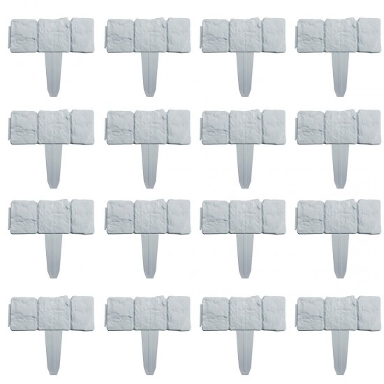 20Pcs Garden Fence Edging Cobbled Stone Effect Plastic Lawn Edging Plant Border Decorations