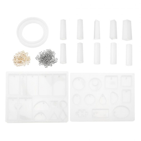 213Pcs Resin Casting Mold Kit Silicone For Necklace Jewelry Pendant Craft Making Tools