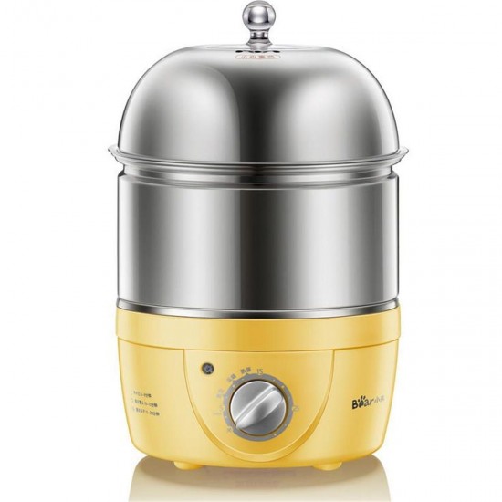 220V 360W Yellow Stainless Steel Egg Boiler Machine Multi-function with Automatic Power Off for 14Pcs Eggs