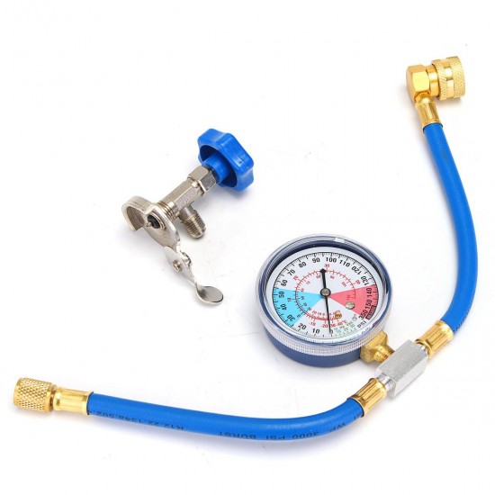 250PSI Recharge Measuring Hose Gauge Valve Refrigerant Pipe R134A R12 R22