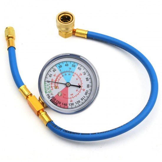 250PSI Recharge Measuring Hose Gauge Valve Refrigerant Pipe R134A R12 R22