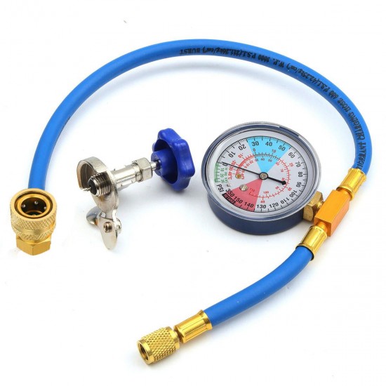 250PSI Recharge Measuring Hose Gauge Valve Refrigerant Pipe R134A R12 R22