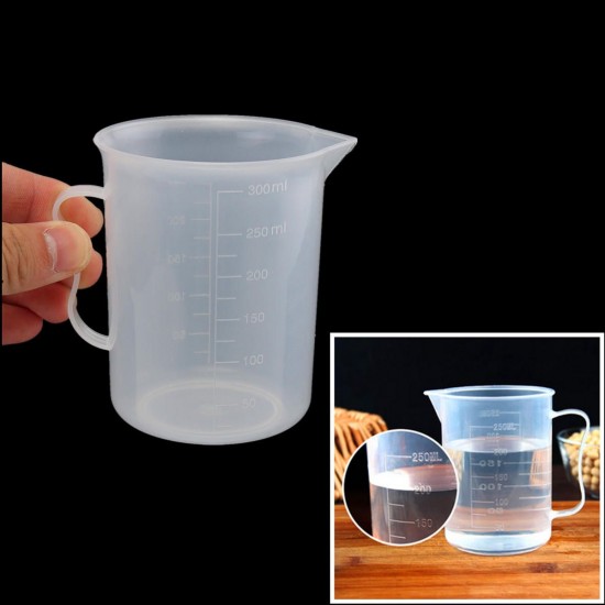 250ml Plastic Measuring Cup Clear Double Graduated Cylindrical Measuring Jug