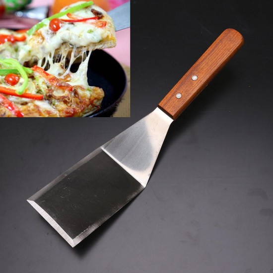 29×7×1.5cm Stainless Steel Spatula Scrapers Pancake Shovel Turner Scoop With Wooden Handle