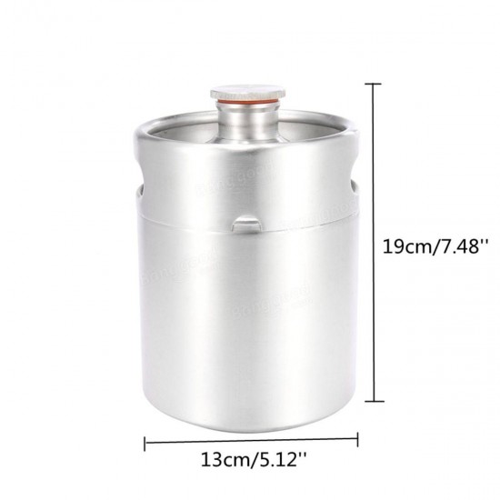 2L 68oz Stainless Steel Bottle Mini Beer Growler Fresh Wine Keg Making Barrels