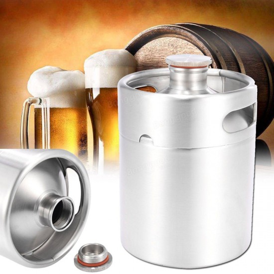 2L 68oz Stainless Steel Bottle Mini Beer Growler Fresh Wine Keg Making Barrels