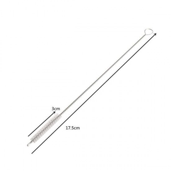 2Pcs 175mm Stainless Steel Straight Straws Cleaner Cleaning Brushes