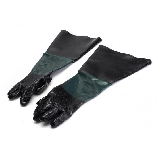 2Pcs 24Inch 60cm Rubber Gloves Replacement with Particles For Sandblast Cabinets
