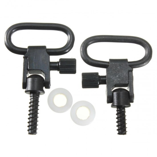 2Pcs Black Quick Release Detach Sling Mounting Suspender Loop & Studs With White Washers