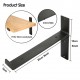 2Pcs Industrial Iron Chunky Solid Wood Shelf Brackets Matte Black Painting for Home Shop