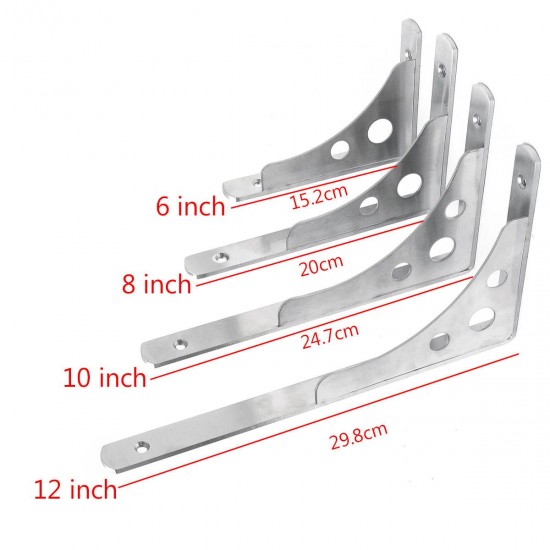 2Pcs Stainless Steel Wall Shelf Brackets Triangle Mount L Household Fixing Frames