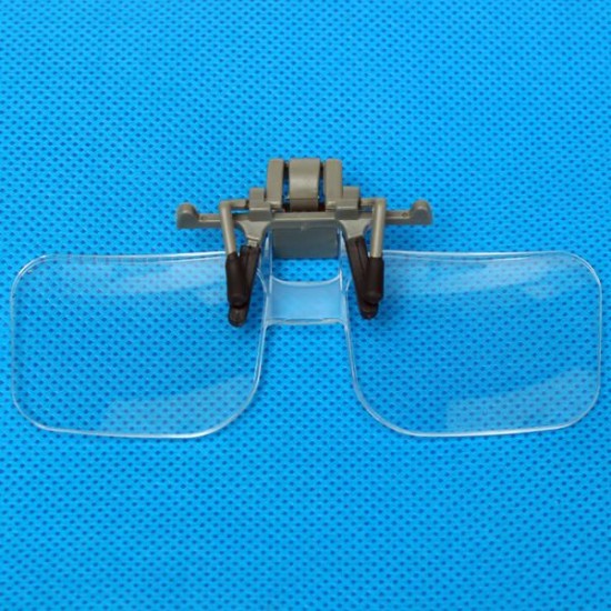 2X Magnification Hand Free Glasses Style Magnifier Loupe With Clip For Reading