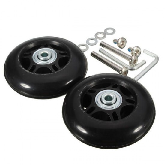 2pcs Luggage Suitcase Replacement Wheels Axles Repair Parts 75×22mm