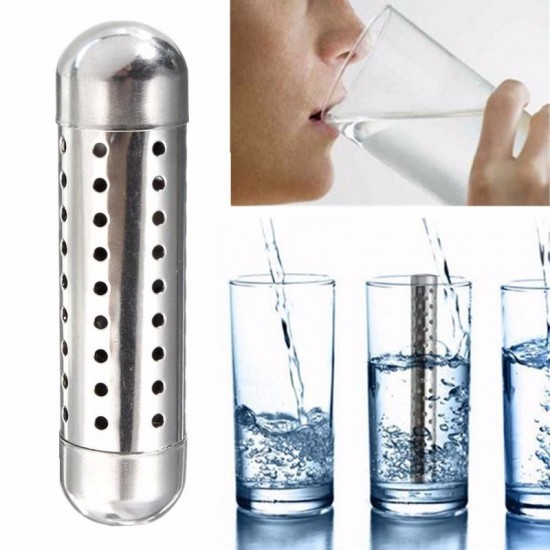 2x7.5cm Stainless Steel Water Purifier Alkaline Ionizer Stick Raise PH Structured Water