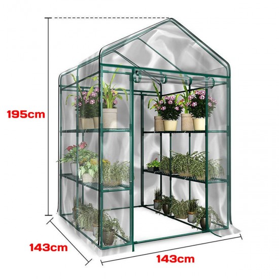 3-Tier Greenhouse 6 Shelves PVC Cover Garden Cover Plants Flower House w/ Shelf