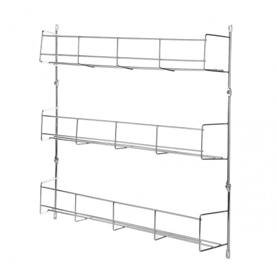 3 Tiers Kitchen Spice Rack Cabinet Wall Mount Storage Shelf Pantry Holder Kitchen Storage Rack