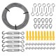 30m Heavy Duty Wire Rope Cable Hooks Stainless Steel Turnbuckle Cord Hanging Kit