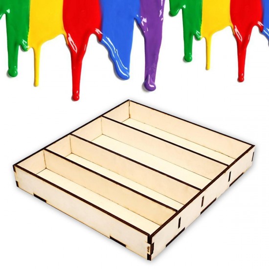 311 x 290 x 45mm Wooden Paint Bottle Rack Model Organizer Acrylics Paint Storage Stand Holder Box