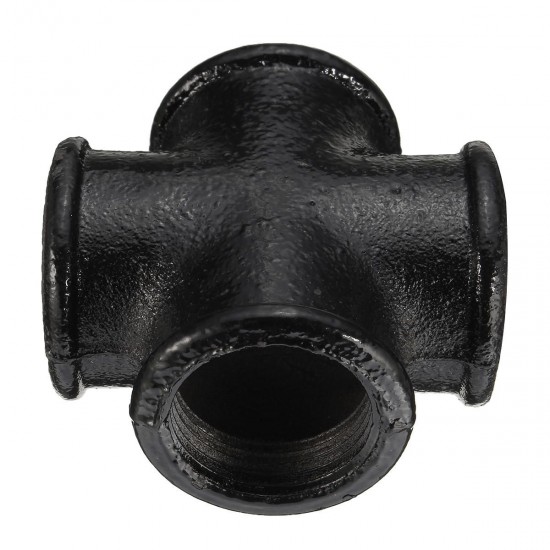 3/4 Inch Black Iron Pipe Threaded Cross Fitting Plumbing Malleable Cross Pipes Fittings