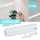 3.75M Retractable Hanging Rack 5 Line Wall Mounted White for Laundry Dry Clothes