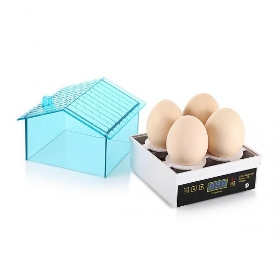 4 Mini Egg Incubator Digital Semi-Automatic HatcherFor Chickens Ducks Goose Birds Quail